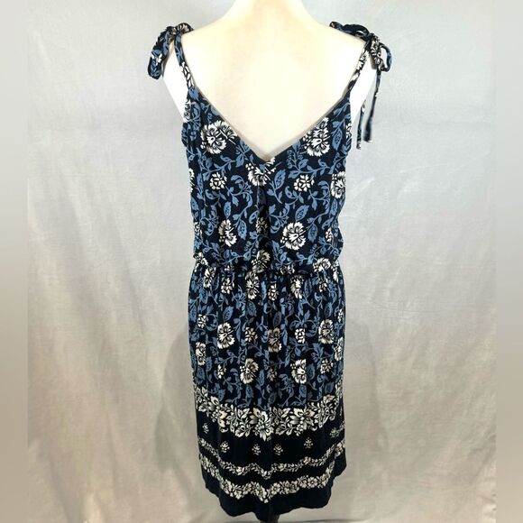 Ann Taylor Loft navy blue and white tie strap dress size medium NWOT - Picture 3 of 5
